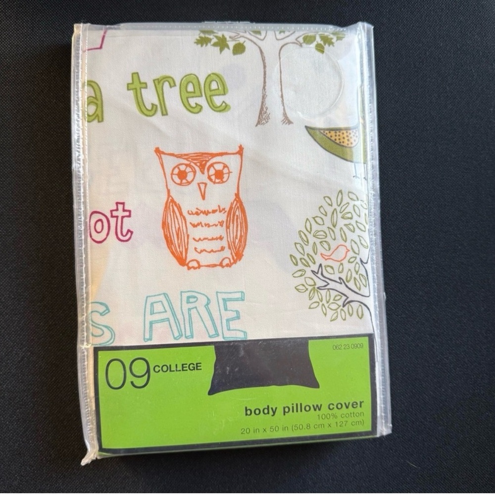 New in Packaging Retro Body Pillow Cover Owl Tree Outdoor Woodsy Theme